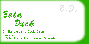 bela duck business card